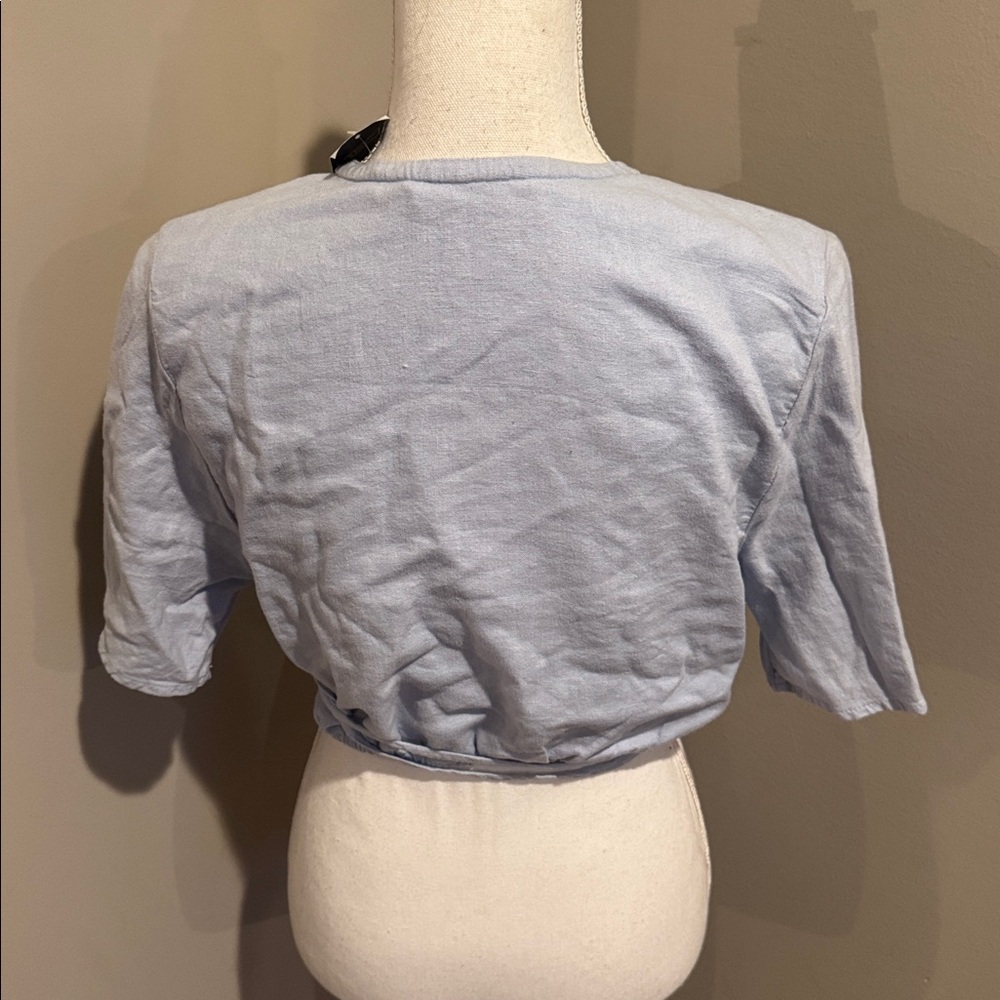 Abercrombie and Fitch NWT linen blend wide leg pull on cropped pants. - Picture 9 of 11